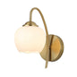 Globe Frosted Glass Wall Light with Gold Arm (PL 2549-GL-WH)