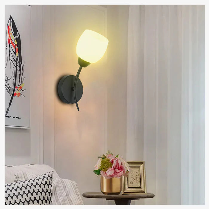 Modern Chrome Wall Lamp Sconce With Frosted Glass Shade (PL 7010-14-01-)