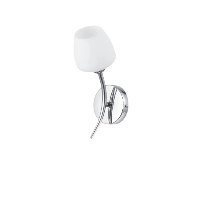 Modern Chrome Wall Lamp Sconce With Frosted Glass Shade (PL 7010-14-01-)