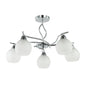 Elegant Silver 5-Light Frosted Glass Pendant (PL 7013-27-05-SI)