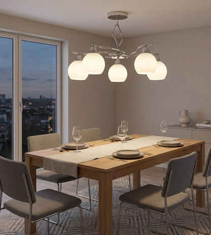 Silver & White 3-Light Pendant (PL 7013-27-03-SI)