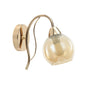 Modern Wall Light With Amber Glass Globe Shade (PL 7026-27-01-)