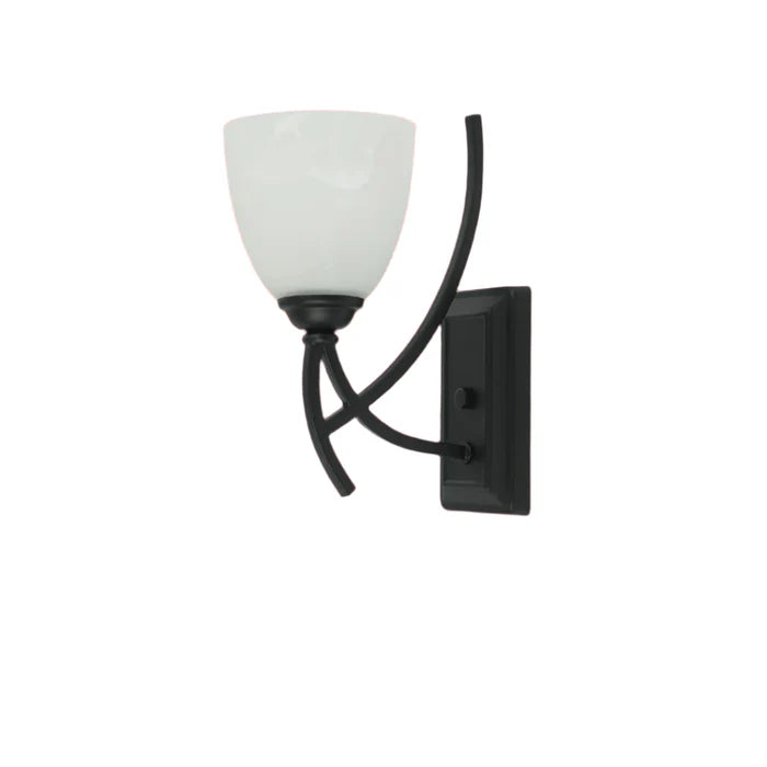 Modern Black Wall Light with Frosted Glass Shade Decorative (PL 7027-27-01-BK)
