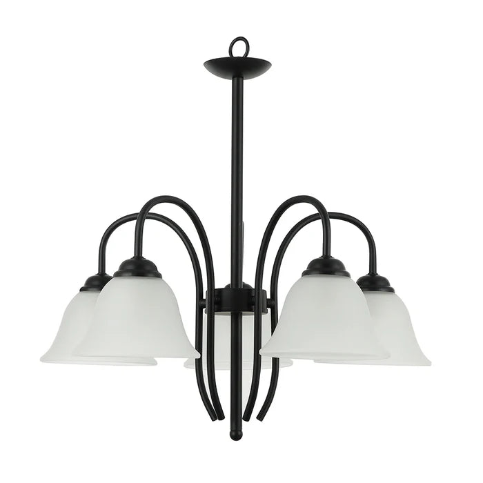 Pendant Lamp – 5-Light Black/Silver Decorative Hanging Fixture (PL 7032-27-05-)