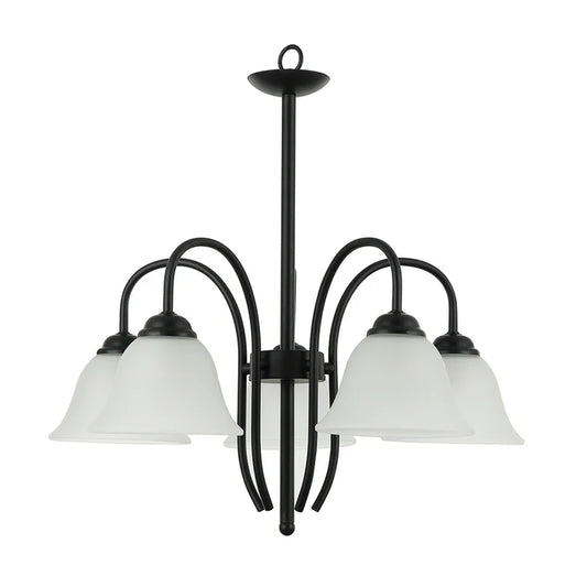 Pendant Lamp – 5-Light Black/Silver Decorative Hanging Fixture (PL 7032-27-05-)