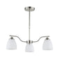 Silver & White 3-Light Glass Pendant (PL 7033-27-03-SI)