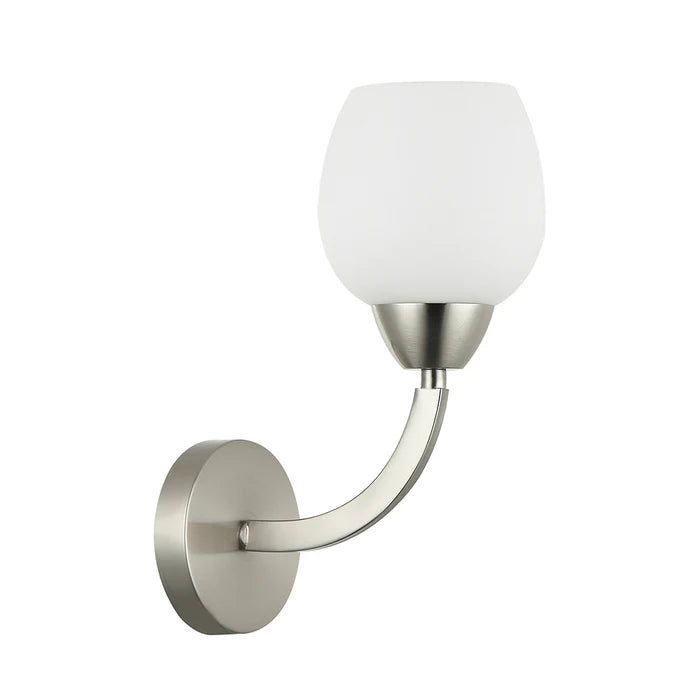 Elegant Silver/Gold Wall Lamp with Frosted Glass Shade (PL 7035-27-01-)