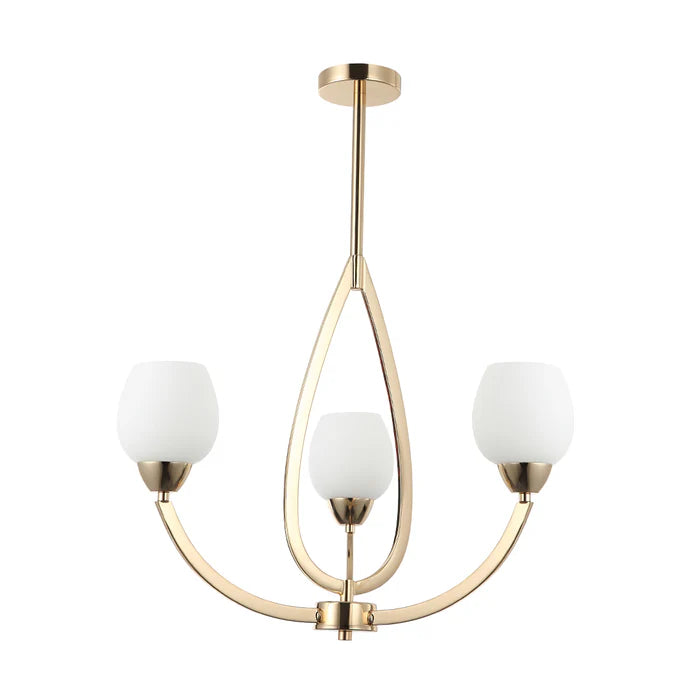 Elegant Silver 3-Light Frosted Glass Pendant (PL 7035-27-03-)