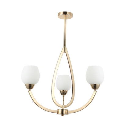 Elegant Silver 3-Light Frosted Glass Pendant (PL 7035-27-03-)