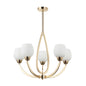 Silver/Gold with White 5-Light Pendant with Frosted Glass Shades (PL 7035-27-05-)