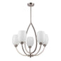 Silver/Gold with White 5-Light Pendant with Frosted Glass Shades (PL 7035-27-05-)