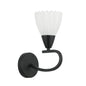 Decorative Wall Lamp – Silver/black with White Finish, E14 Base, Iron & Glass (PL 7036-14-01-)