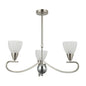 3-Light Pendant Lamp – E14 Base, Black/Silver and Iron & Glass Design (PL 7036-14-03-)