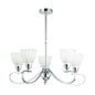 5-Light Pendant Lamp – E14 Base, Iron & Glass, Black/Silver Finish (PL 7036-14-05-)