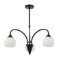 Silver/Black with White 3-Light Elegant Pendant Lamp (PL 7037-27-03-)
