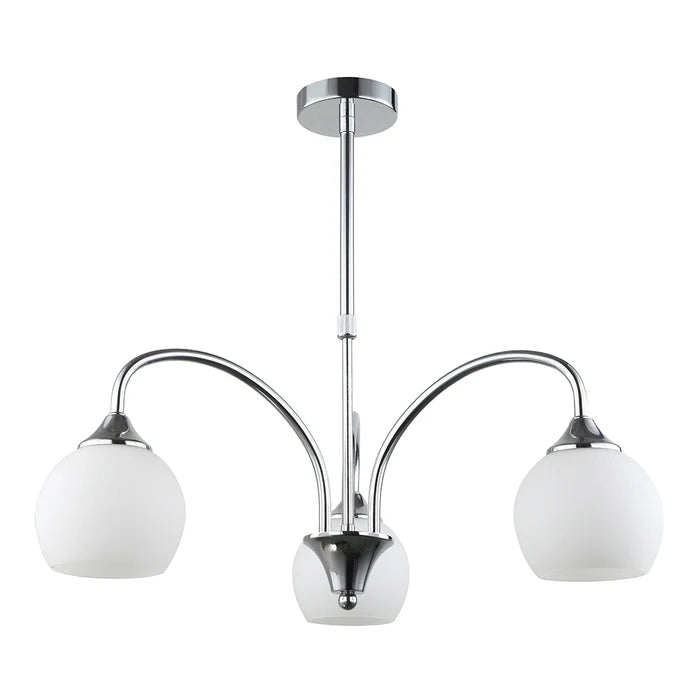 Silver/Black with White 3-Light Elegant Pendant Lamp (PL 7037-27-03-)
