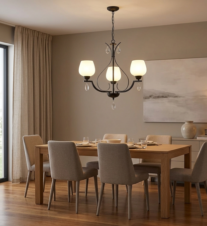 3-Light Frosted Glass Pendant (PL 7039-27-03-)