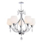 Elegant Silver/Black 5-Light Frosted Glass Pendant (PL 7039-27-05-)