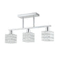 Pendant Lamp – 3-Light Silver Ceiling Fixture with Textured Glass Shades (PL 7042-27-03-SI)