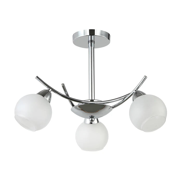 Elegant 3-Light Silver Pendant with Glass Globes (PL 7043-27-03-SI)