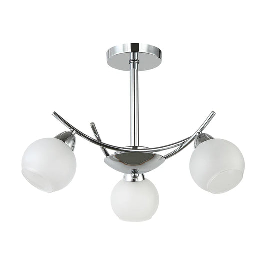 Elegant 3-Light Silver Pendant with Glass Globes (PL 7043-27-03-SI)