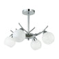Elegant 4-Light Silver Pendant with Frosted Glass Globes (PL 7043-27-04-SI)