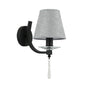 Elegant Black/Grey Wall Lamp with Fabric Shade (PL 7045-14-01-BK)