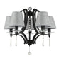 Elegant Black & Grey 5-Light Pendant with Crystal Accents (PL 7045-14-05-BK)