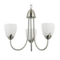 3-Light Pendant Lamp – Iron & Glass, Black/Silver with White Finish (PL 7047-27-03-)