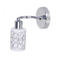 Silver Wall Lamp with Decorative Patterned Glass Shade (PL 7048-27-01-SI)