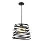 Modern Spiral Pendant Light with Frosted Glass Globe (PL 7908-BK)