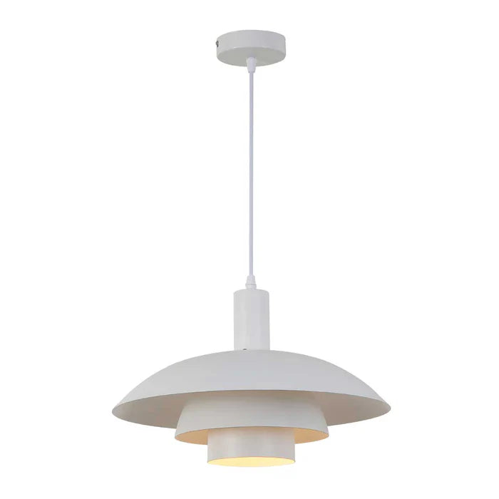 Scandinavian White Layered Dome Pendant Light (PL 7912-02-WH)
