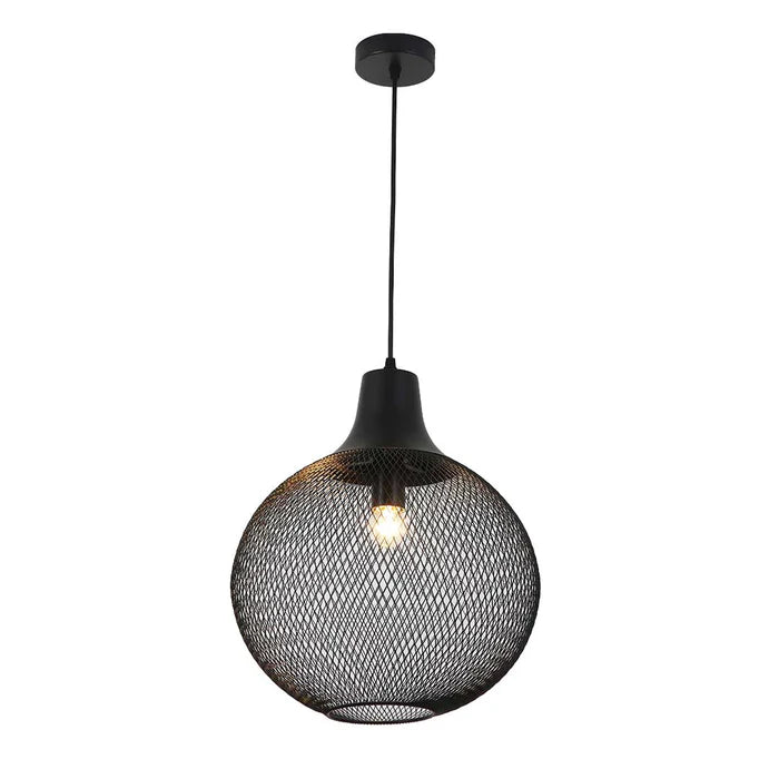 Modern Matte Black Mesh Pendant Light (PL 7913-BK)