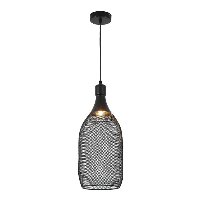 Industrial Black Mesh Pendant Light (PL 7914-01-BK)