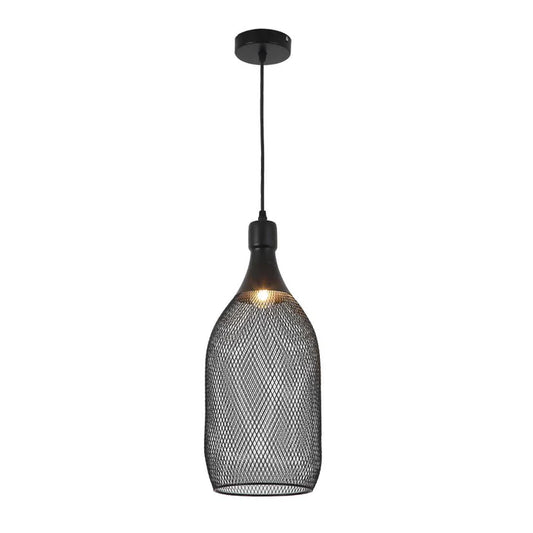 Industrial Black Mesh Pendant Light (PL 7914-01-BK)