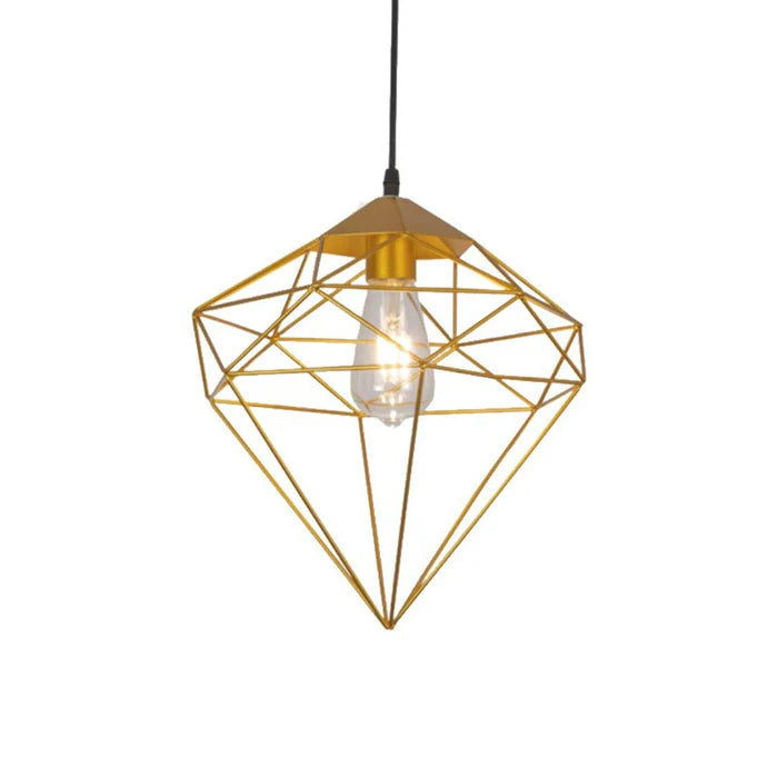 Gold/Black Diamond Cage Pendant Lamp (PL 8062-)