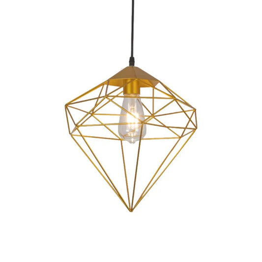 Gold/Black Diamond Cage Pendant Lamp (PL 8062-)