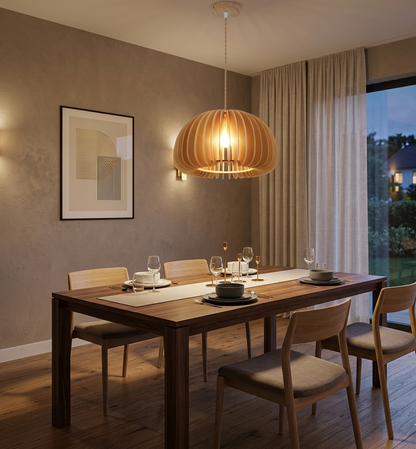 Elegant Wooden Dome Pendant Light (PL WD25-04)