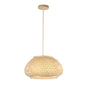 Wide Bamboo Pendant Lamp – Natural Wood Style, E27 Holder (PL WD25-10)