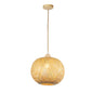 Round Bamboo Pendant Lamp – Natural Wood Style, E27 Holder (PL WD25-11)