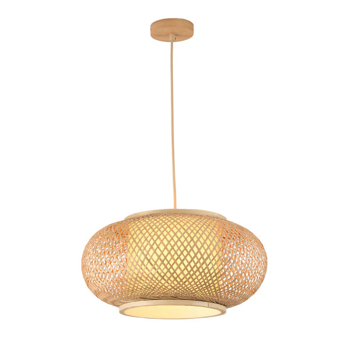 Bamboo Globe Pendant Lamp – Natural Wood Finish (PL WD25-12)