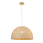 Rattan Dome Pendant Lamp – Natural Wood Look, E27 Holder (PL WD25-18)