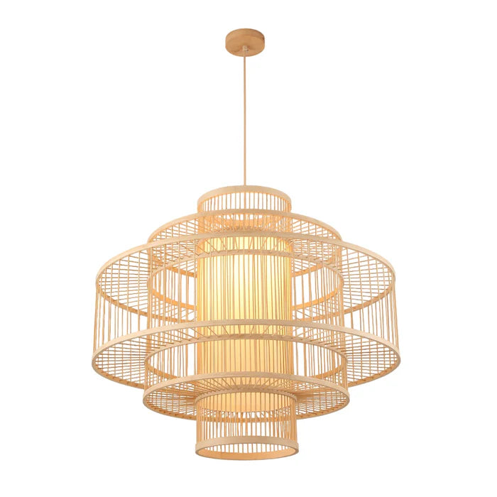 Bamboo Pendant Lamp – Large Geometric Frame (PL WD25-27-02)