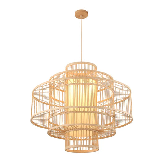 Bamboo Pendant Lamp – Large Geometric Frame (PL WD25-27-02)