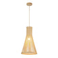 Tall Bamboo Cone Pendant Lamp – Natural Wood Style, E27 Holder (PL WD25-28)