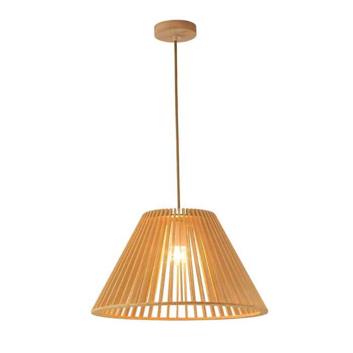 Wood Pendant Lamp – Conical Shade Design (PL WD25-33)
