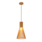 Wood Pendant Lamp – Tall Cone Design, 20cm (PL WD25-34)