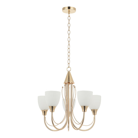 Chandelier Light Pendant Lamp Golden E27 Bulb 5 Lamp (PL 7003-27-05)