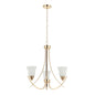 Golden 3-Light Chandelier with Curved Arms and Frosted Glass – E27 (PL 7005-27-03)