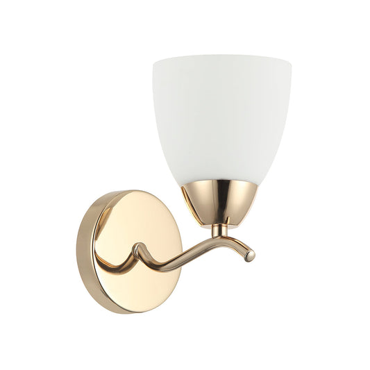 Golden Accent Wall Light with Frosted Glass Shade (PL 7008-27-01)